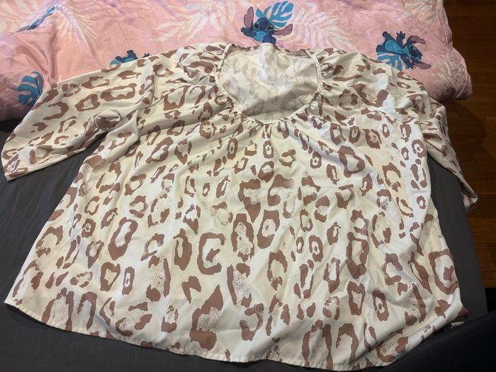 Blouse blanche léopard