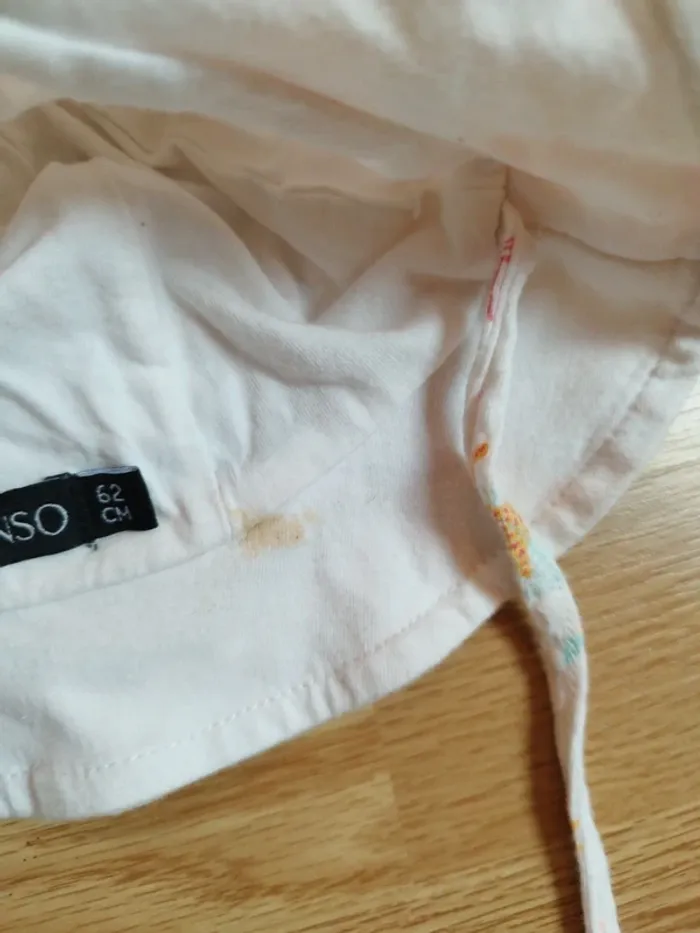 Bonnet fille blanc et tigre 62 cm - photo numéro 4