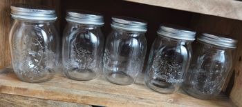 Lot de 5 bocaux en  verre avec couvercle