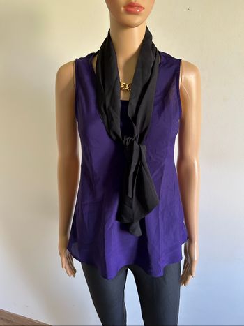 Blouse violette et noire sans manches Manoukian taille XS jamais portée