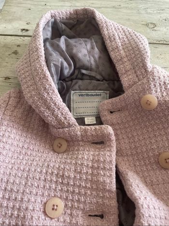 Manteau rose  avec capuche
