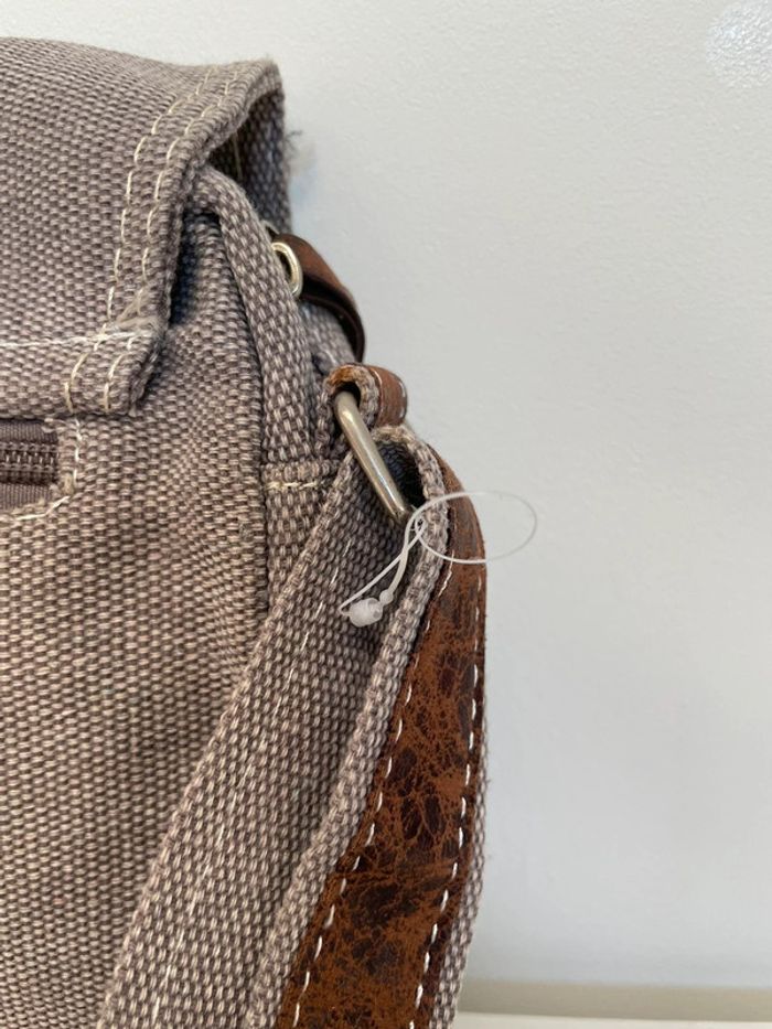 Sac à bandoulière marron original vintage sacoche fille basket à lacet cadeau de noel - photo numéro 5