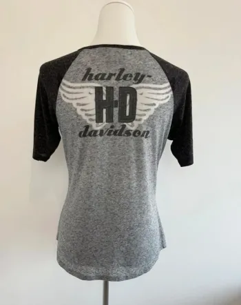 T-shirt Harley Davidson femme noir et gris taille M super état