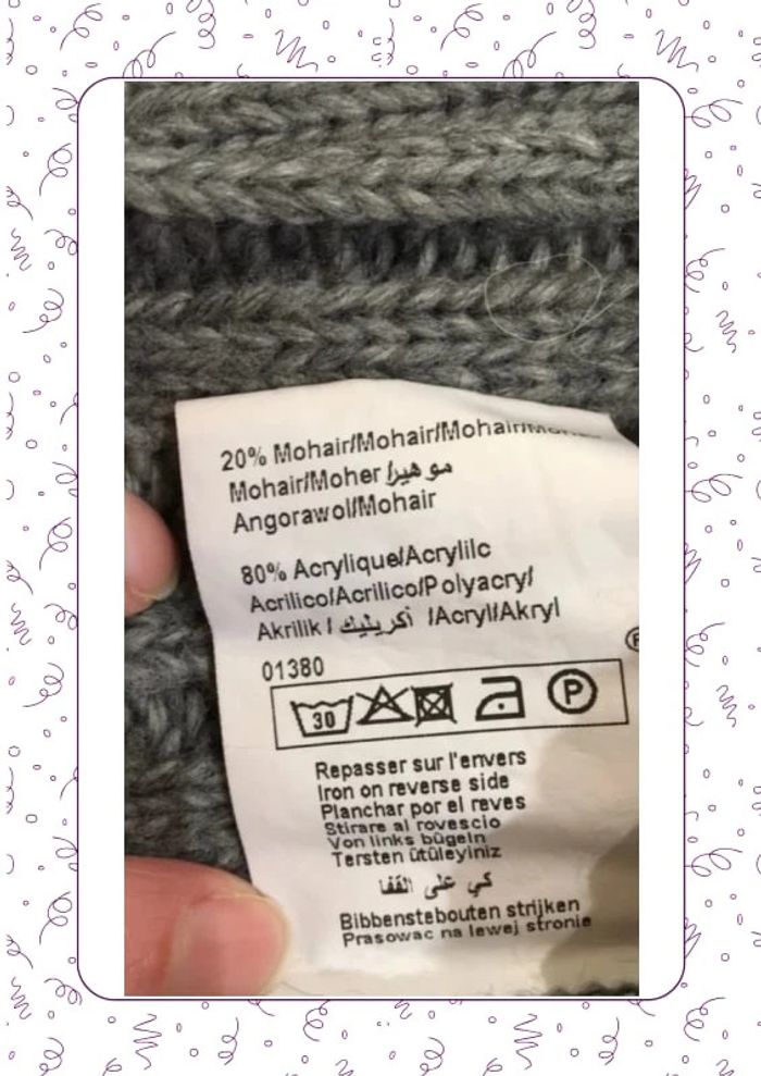 Veste cache cache grise en mohair Taille S - photo numéro 6