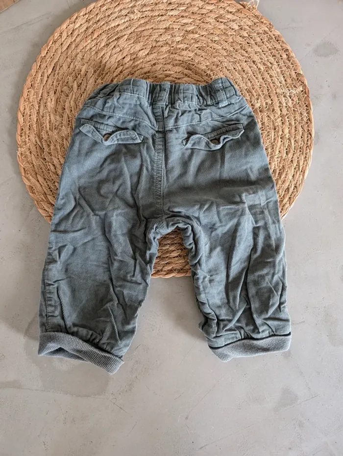 Pantalon en velours côtelé 12 mois garçon gris - photo numéro 3