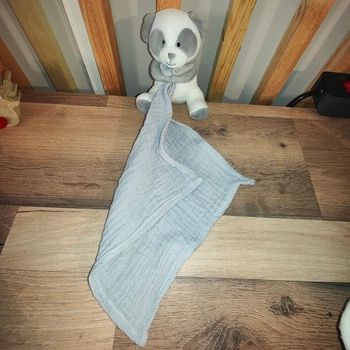 Panda 🐼 gris blanc baby nat mouchoir