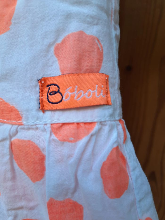 Magnifoque robe d'été Bóboli, 18 mois, blanche à gros poids orange fluo - photo numéro 2