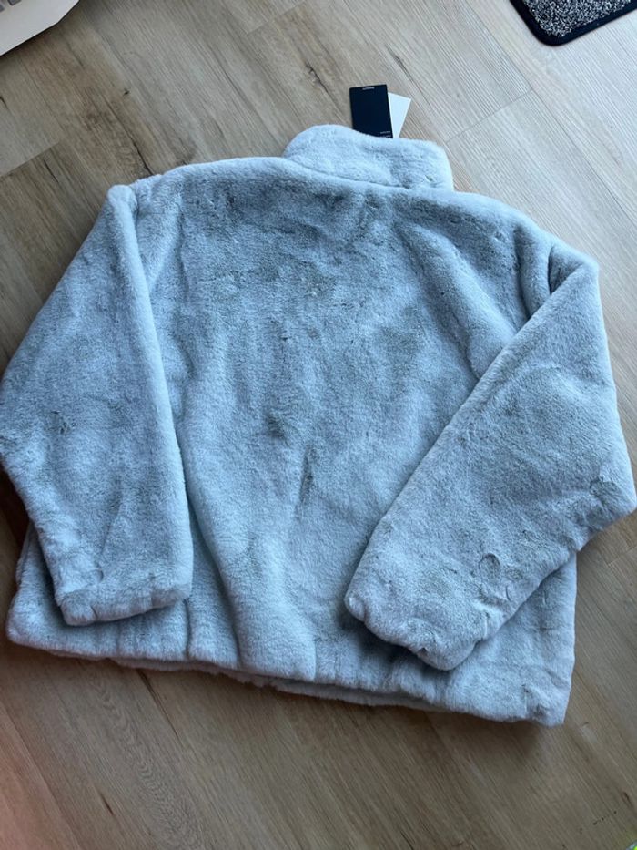 Manteau Nike Fausse Fourrure Bleu Blanc XL W - photo numéro 2
