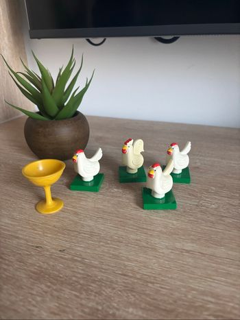 Lot figurine 4 poules lego duplo