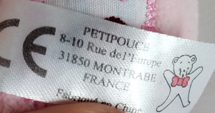 Joli doudou mouchoir ourson crème et rose Petipouce - photo numéro 5