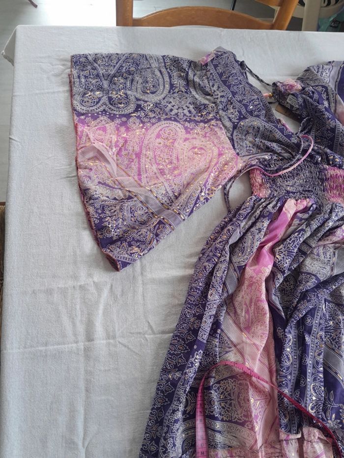 Magnifique robe bohème lovy en soie neuve - photo numéro 10