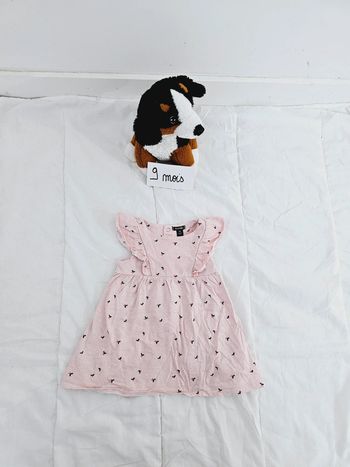 Robe à rayures cerises rose bébé fille 9 mois kiabi