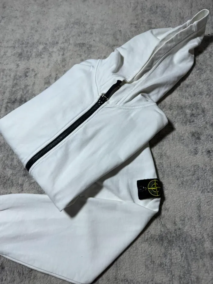Gilet zip Stone Island Blanc Taille XS - photo numéro 3