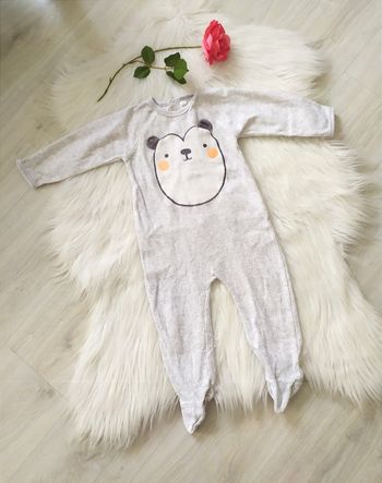 Pyjama grenouillère mixte en velours ras 86 cm