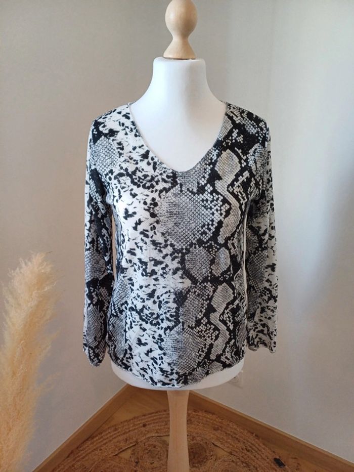 Blouse grise à motifs Pittarello taille M 38 - photo numéro 2