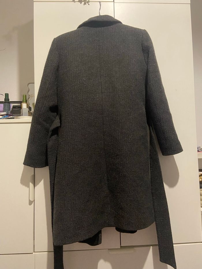 Long manteau/trench épais gris foncé - photo numéro 3