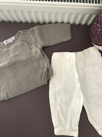 Ensemble 3 mois veste et pantalon lin Cyrillus