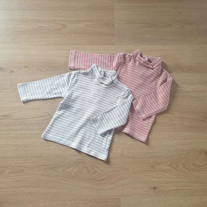 💚 Lot de 2 tee-shirts sous pull Kiabi 12 mois #emyfleury_12moisgarçon