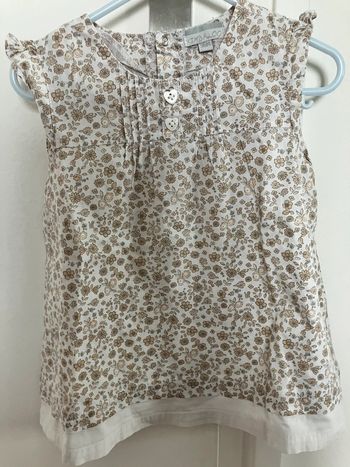 Jolie robe courte blanche à fleurs été 36 mois Kimbaloo