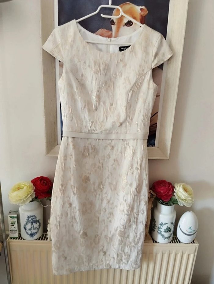 💎Robe Crème & Dorée Motifs Léopard Weise T34/36💕 - photo numéro 12