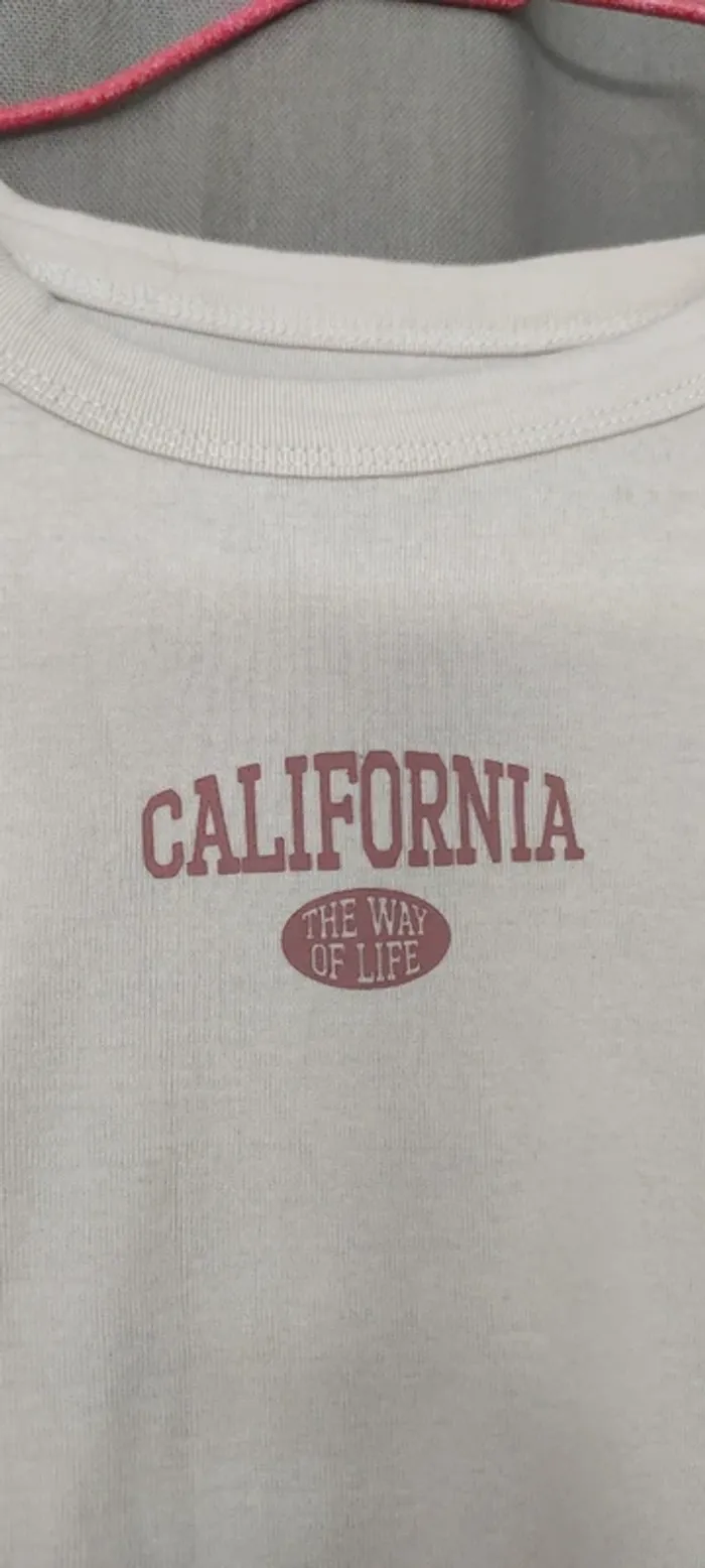 Tee-shirt blanc California manches courtes - photo numéro 2