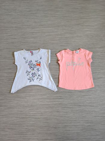 2 tee-shirts fille 24 mois 