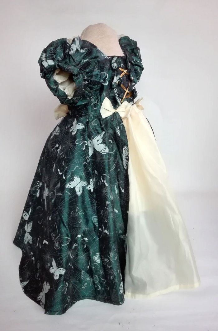 Robe de princesse déguisement vert beige carnaval 3-4 ans cadeau