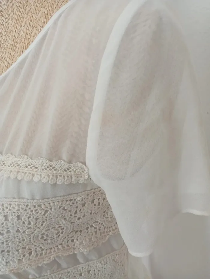 Robe blanche 36 cocktail été Massimo Dutti 86cm - photo numéro 5