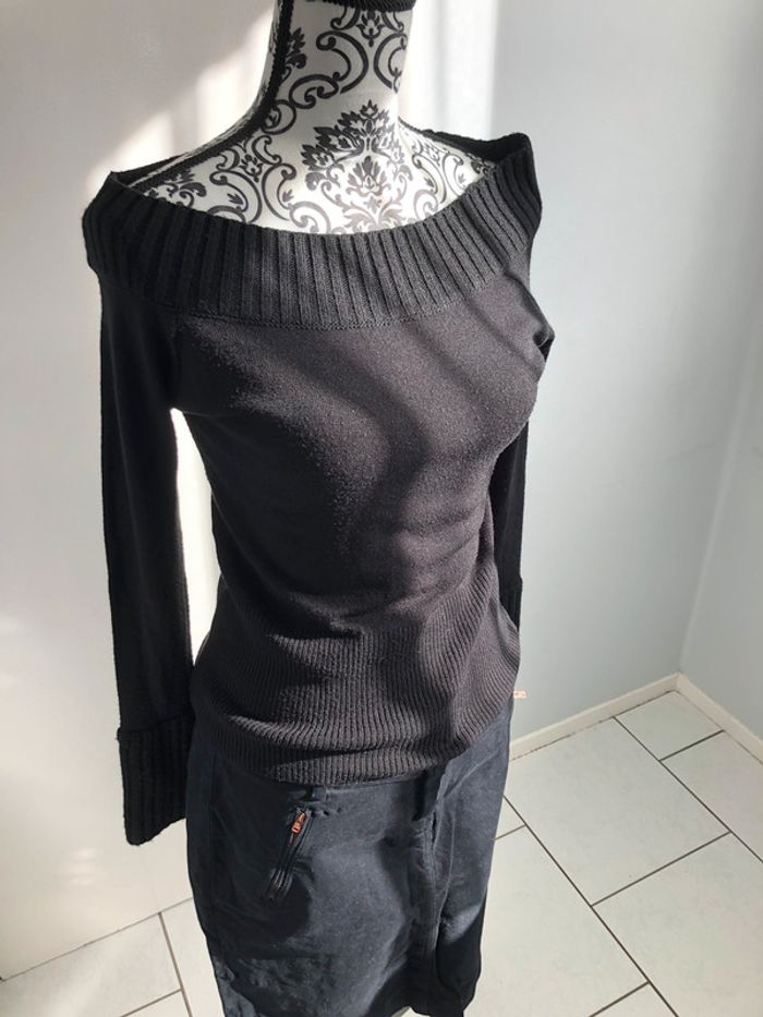 Pull Avant Première taille 1 noir col ballon - photo numéro 2