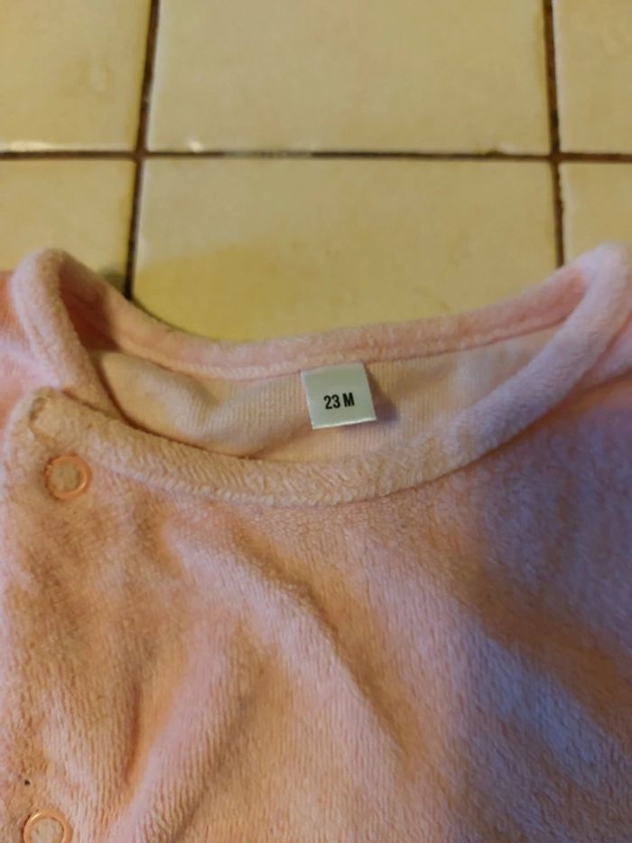 Pyjama hiver velours rose 23 mois - photo numéro 3