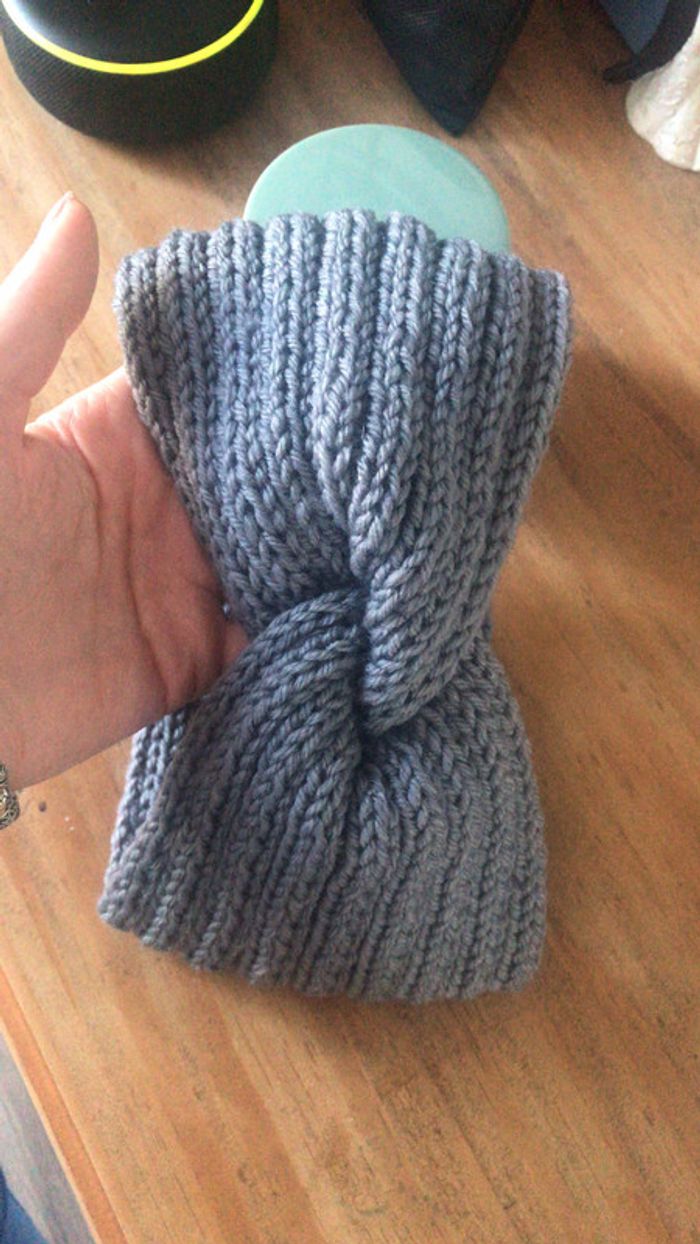 Bandeau headband en laine gris neuf hiver 2020 2021 - photo numéro 4