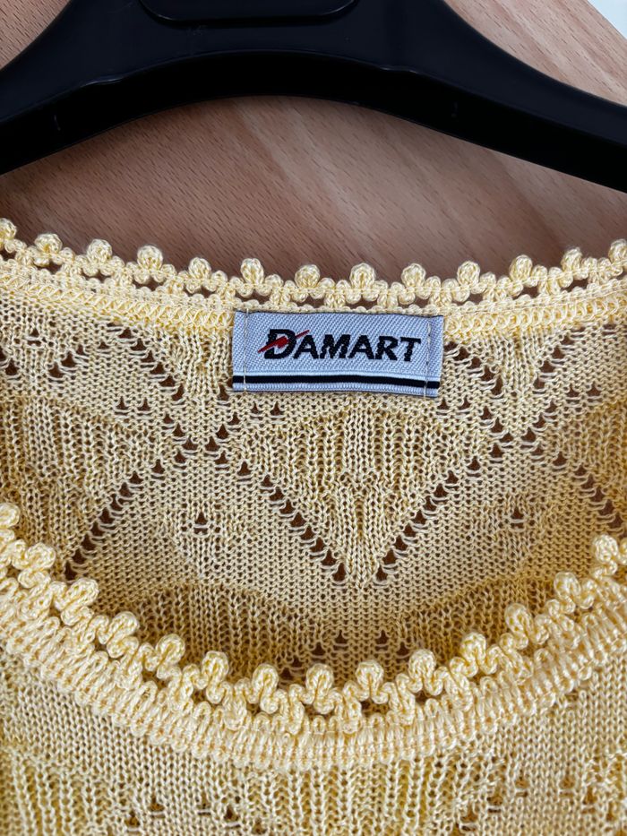 Pull manches courtes léger jaune vintage Damart - photo numéro 2
