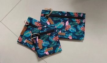 Lot de 3 pochettes cabaïa bleues verte rose