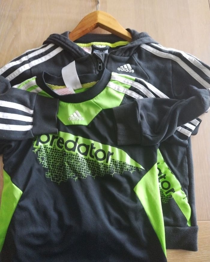 Veste zippée et t shirt garçon adidas predator 7 8 ans noir et vert fluo - photo numéro 8
