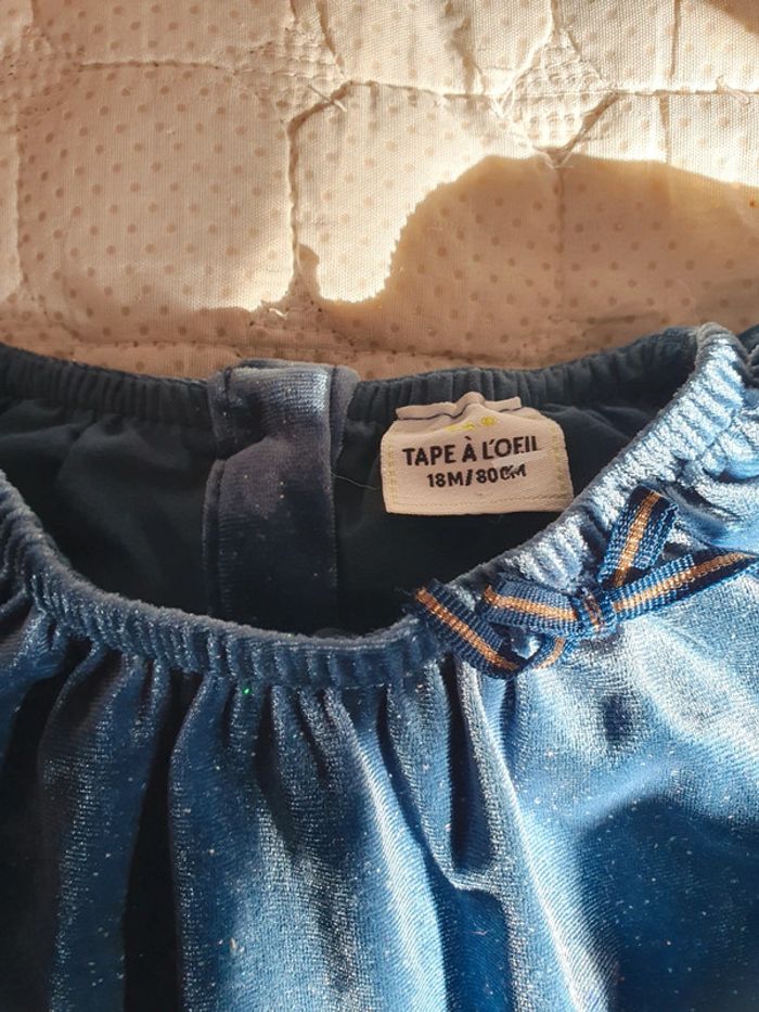Robe de fête velours bleu Tape à l œil 18 mois - photo numéro 2