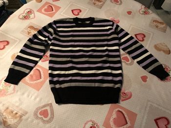 Pull rayé violet gris