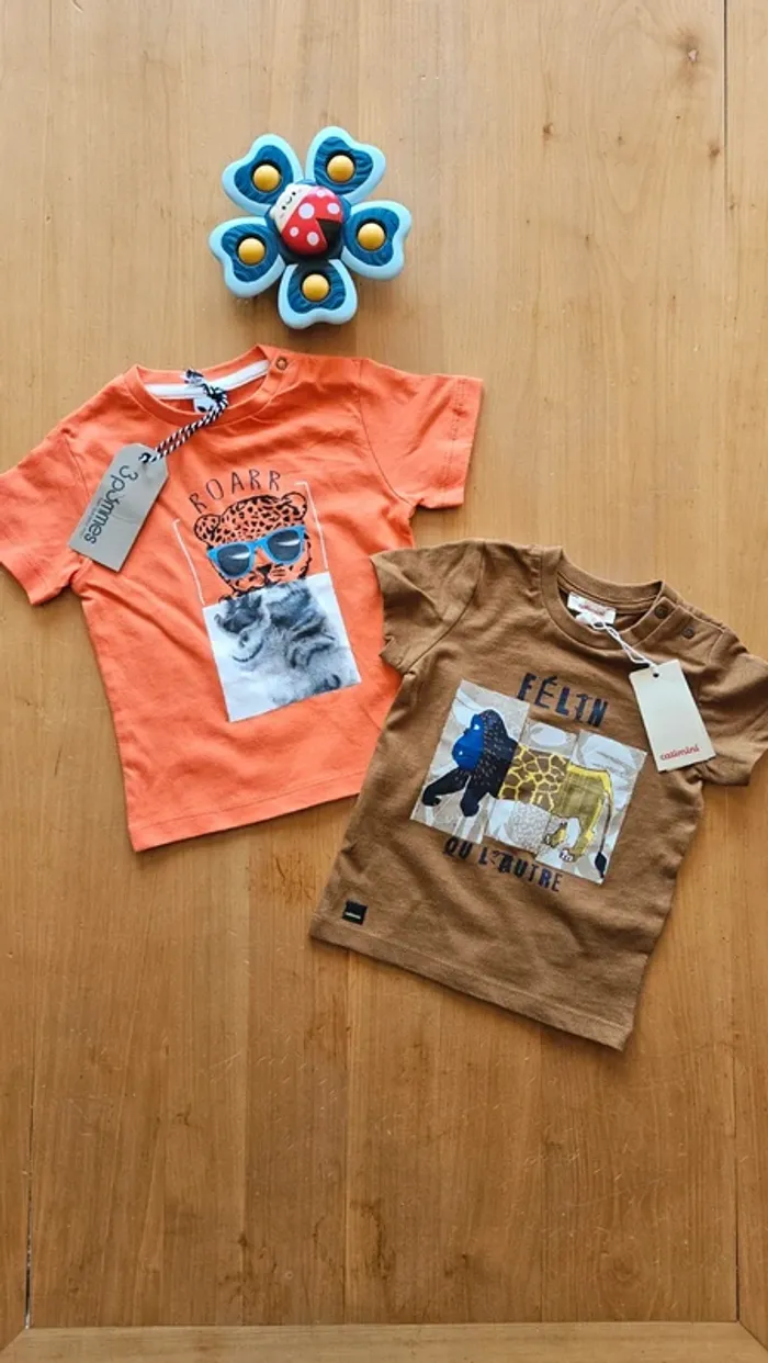 Lot 2 t-shirt MC neuf catimini et 3 pommes