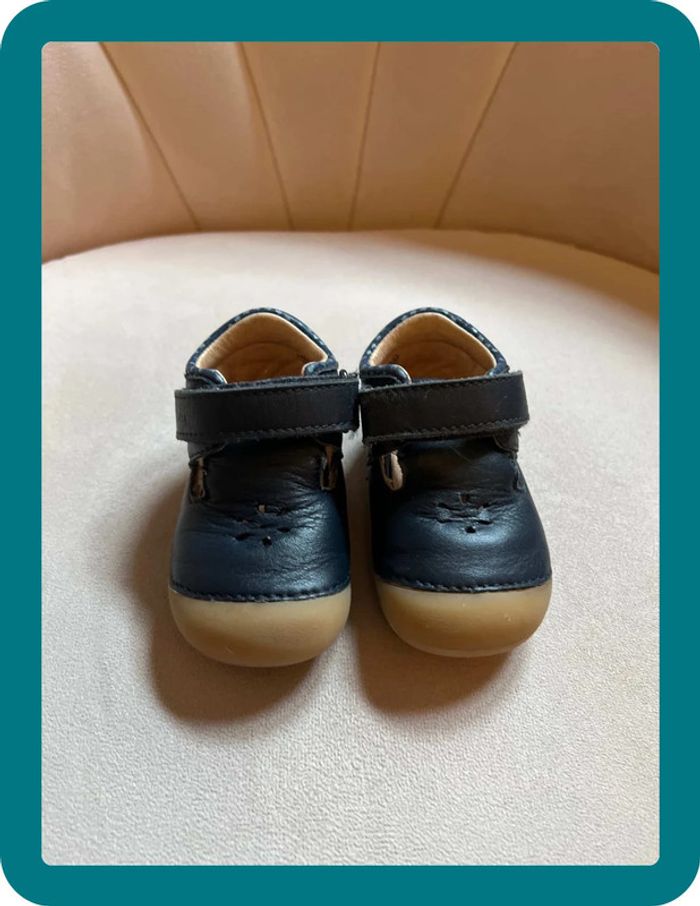 Chaussures premiers pas en cuir à scratch 20 - Aster