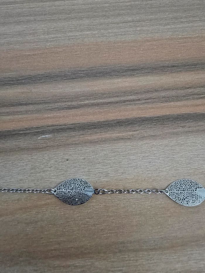 Bracelet feuille argenté - photo numéro 4