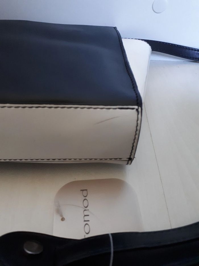 Sac bandoulière femme noir et blanc Promod - photo numéro 2