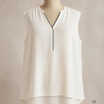 Blouse fluide sans manches blanche T52 Kiabi