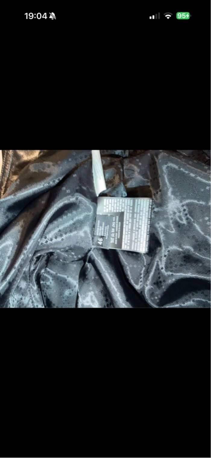 Leather bomber jacket with Web Gucci Veste en cuir Gucci - photo numéro 3