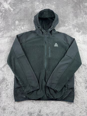 Veste polaire Reebok noire avec logo taille L – Homme streetwear