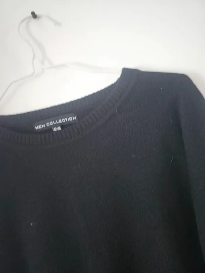 Pull noir homme en laine - photo numéro 4