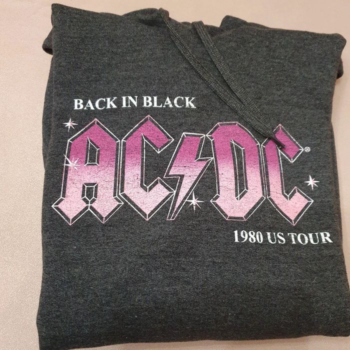 Sweat-shirt AC/DC gris taille L avec capuche et poche centrale - photo numéro 9