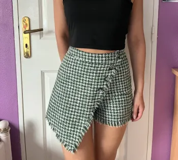 Short carreaux vert et blanc style tweed Pimkie