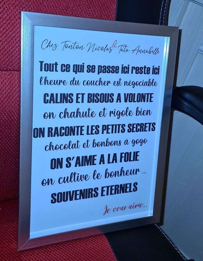 Cadre tonton & tata personnalisé