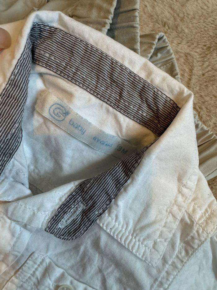 Ensemble pantalon gris et chemise blanche 3 mois neuf - photo numéro 4