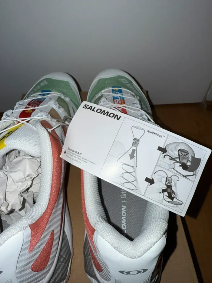 Salomon XT-4 OG Blanche / Verte / Corail - photo numéro 12