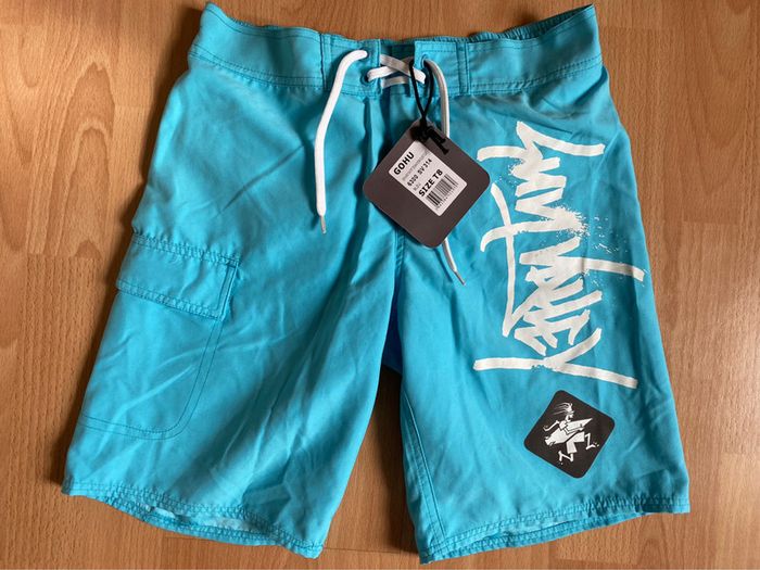 Beau short de bain/boardshort bleu turquoise T. 8 ans garçon neuf avec étiquette